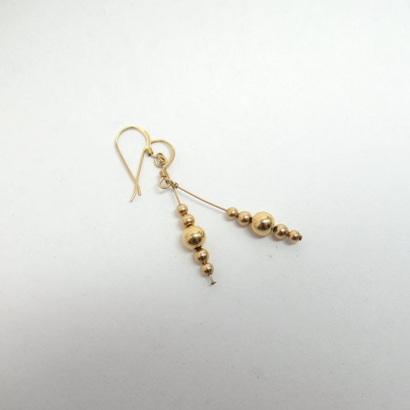 Gold drop bead earrings - Picture 4 of 4